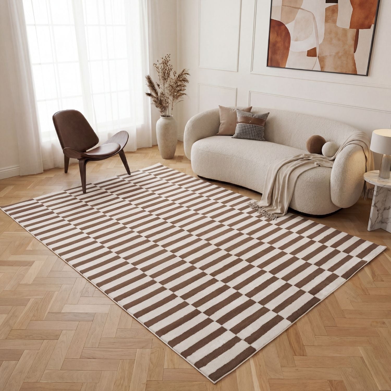 Loft Striped Brown Rug - PN Home