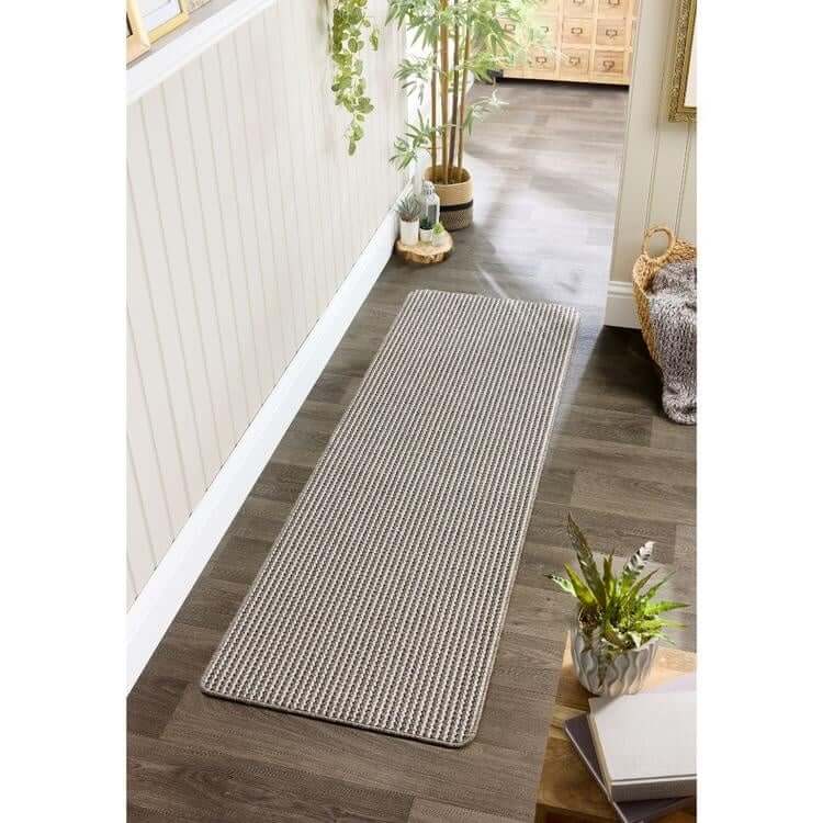 Twist Stripe Washable Mat and Runner Beige - PN Home