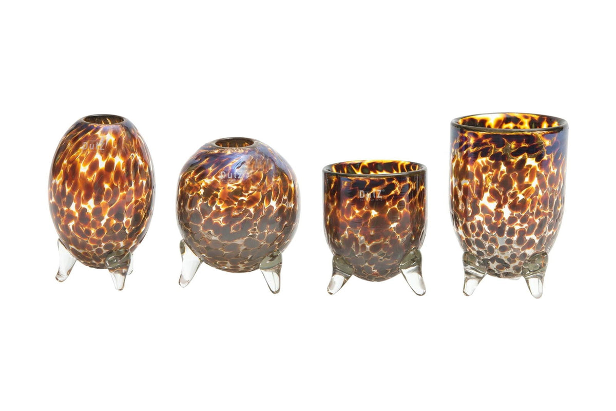 EVITA Mouthblown Glass Vases Feet Set 4pcs Multiple Colours