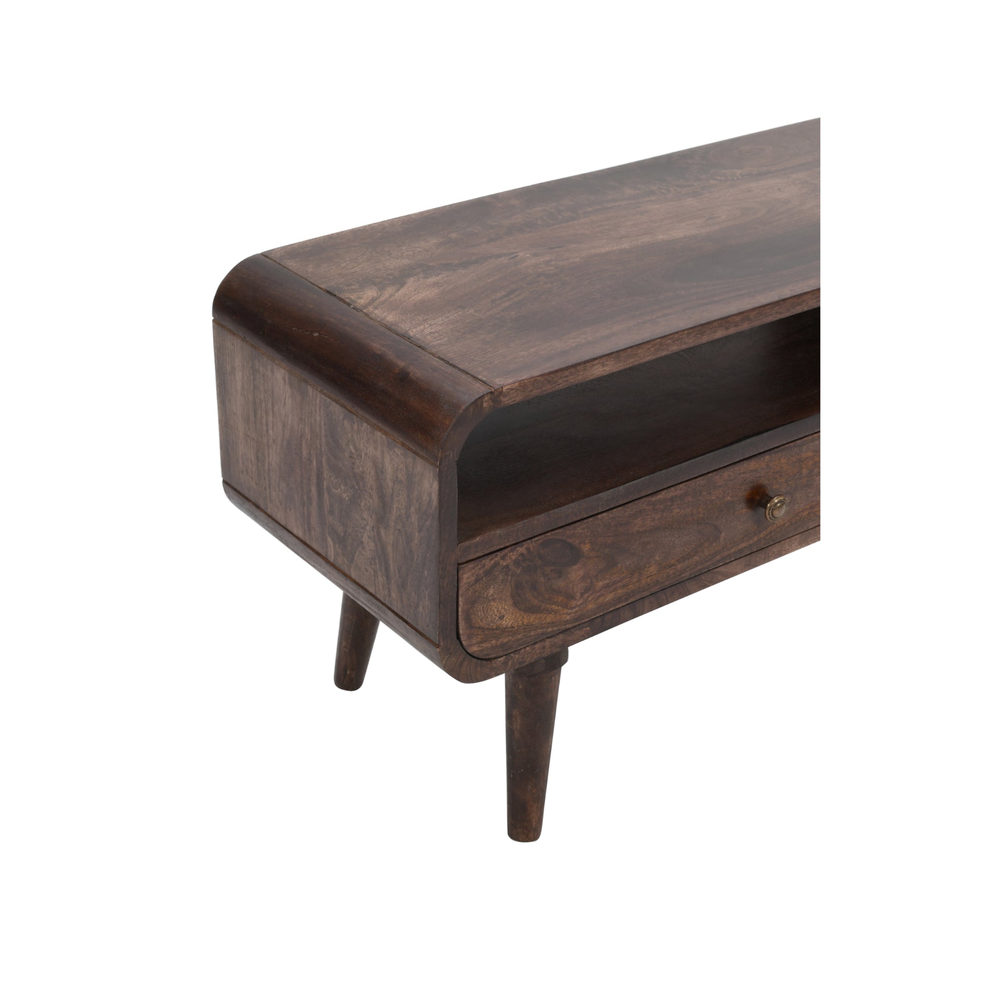 Franklin Dark Mango Wood Large TV Stand with 2 Drawers