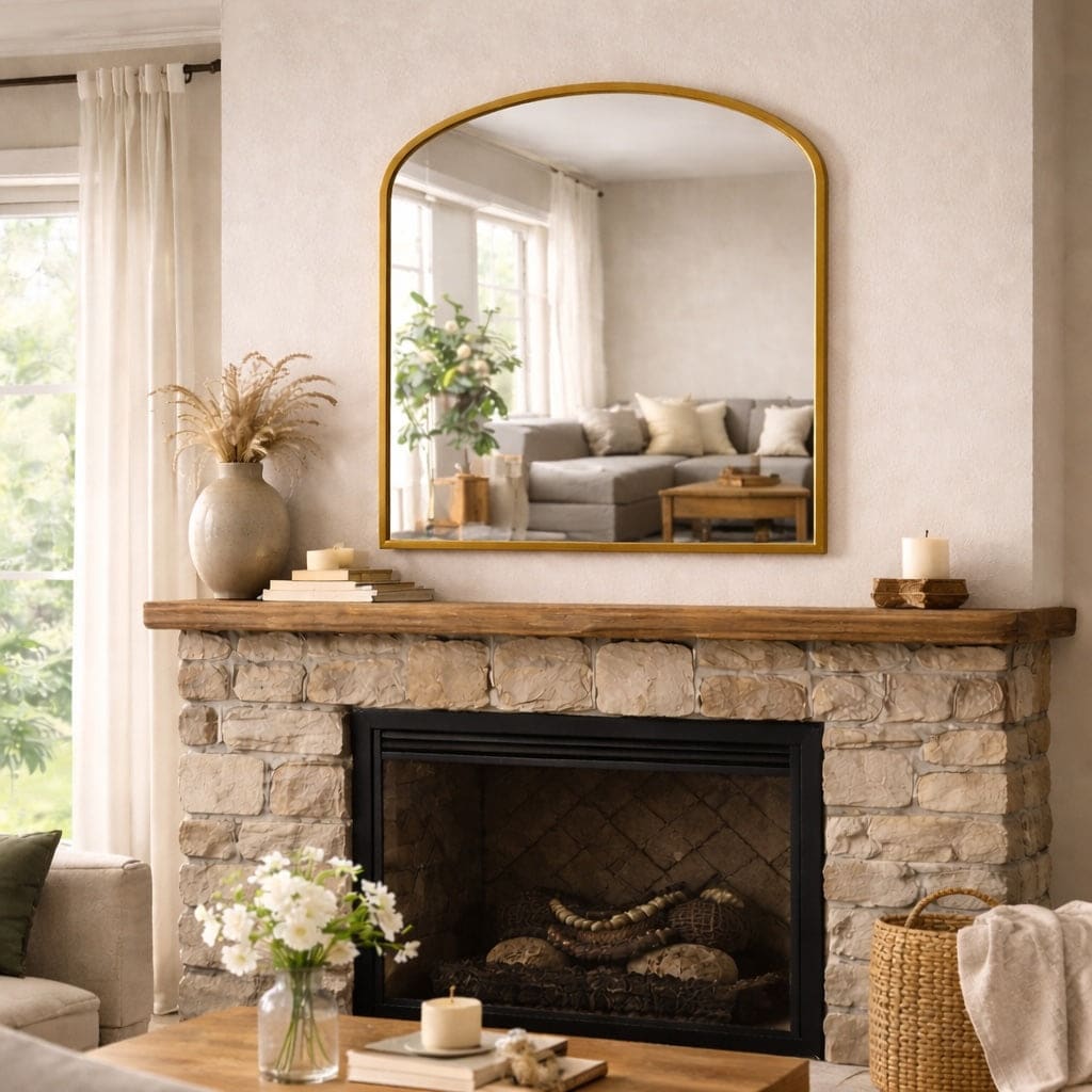 Yoko - Gold Metal Gentle Arch Mirror - 120cm x 95cm - PN Home