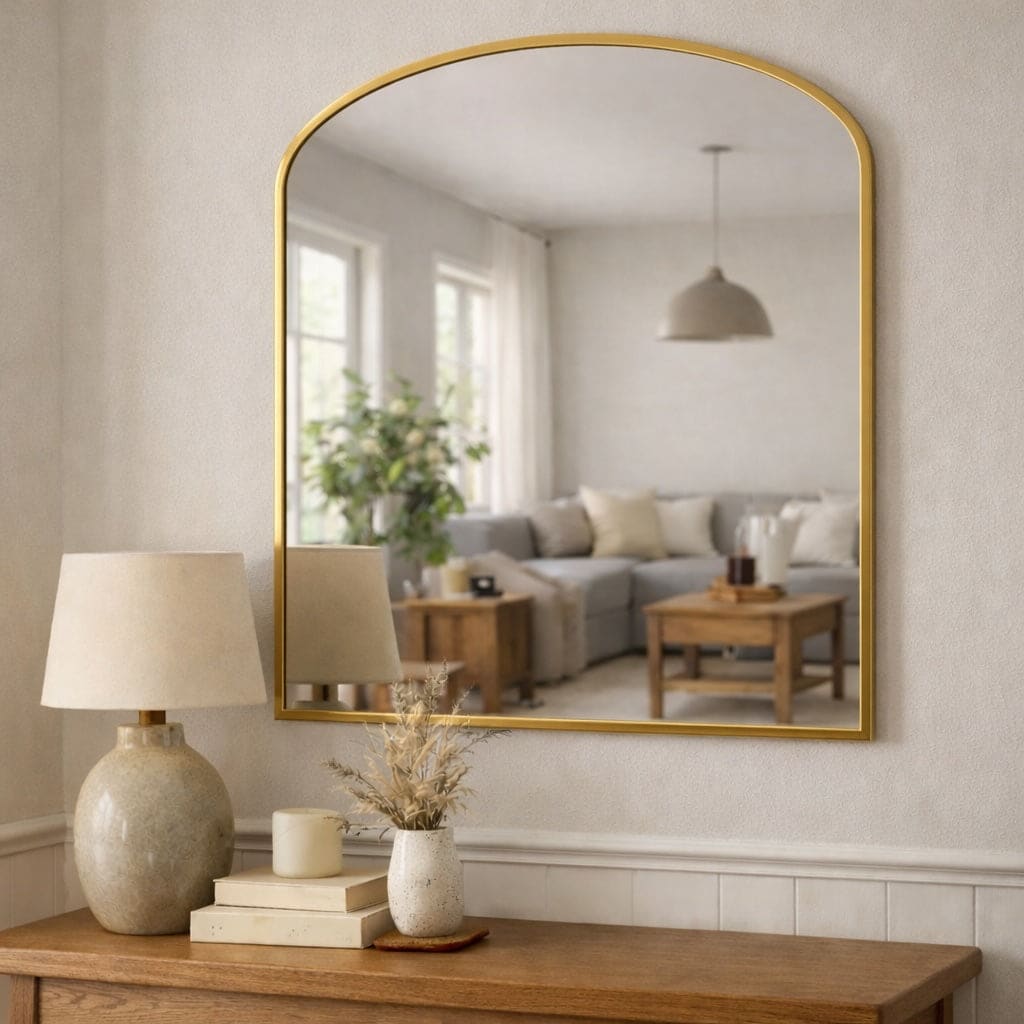 Yoko - Gold Metal Gentle Arch Mirror - 120cm x 95cm - PN Home