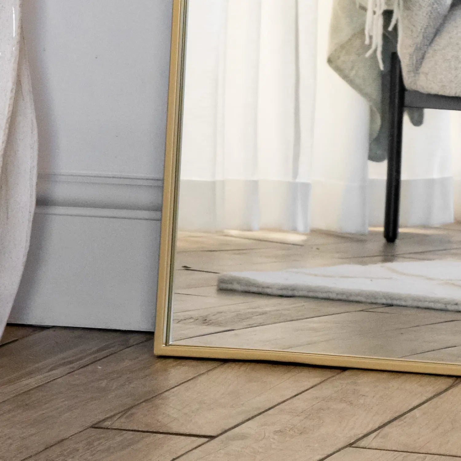 Yoko - Gold Metal Gentle Arch Mirror - 180cm x 105cm.